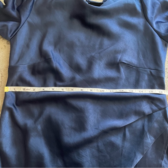 Saints + Secrets Blue Satin Long-sleeved Mini Dress Size Large - Picture 10 of 12